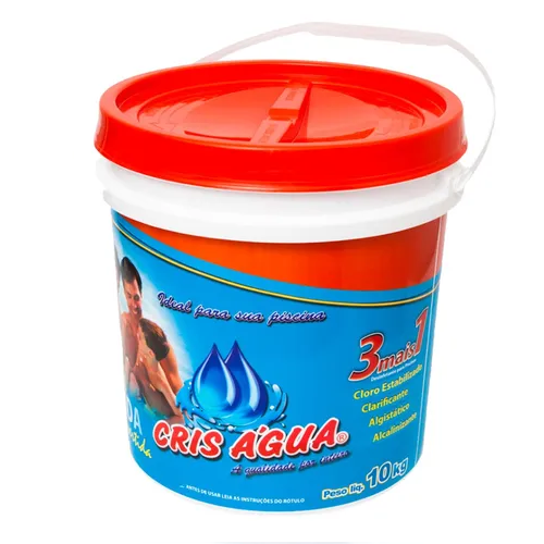 Cloro Granulado Em Pó 3 Em 1 Para Piscina Cris Água 10 Kg