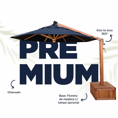 OMBRELONE LATERAL PREMIUM COM FLOREIRA OITAVADO - TECIDO POLIÉSTER