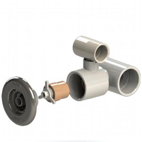 Dispositivo de Hidromassagem ABS/Inox Pratic (Saída Lateral) para Piscinas de Alvenaria (tubo de 50)
